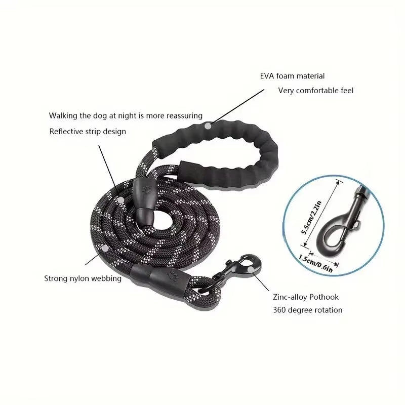 Padded Handle Reflective Leash – Built for Strong Dogs