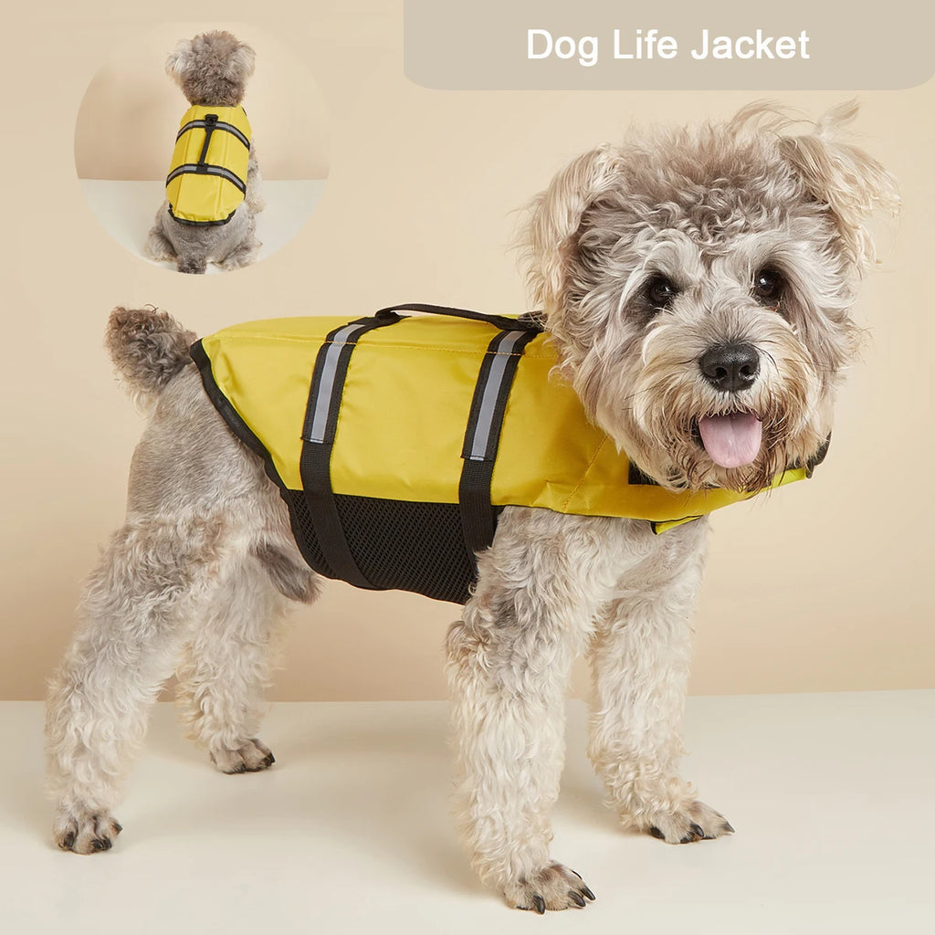 Reflective Dog Life Jacket – Adjustable Safety Vest for Swimming & Boating