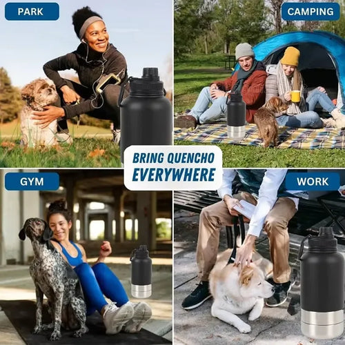 32oz Portable Pet Water & Food Bottle - Travel Container for Dogs & Cats
