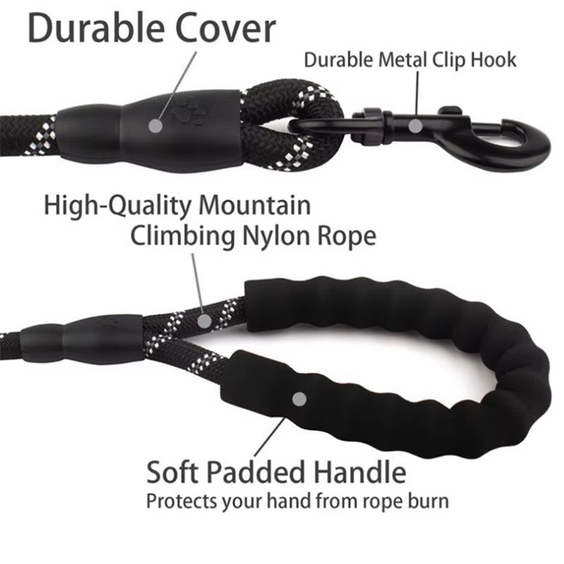Padded Handle Reflective Leash – Built for Strong Dogs